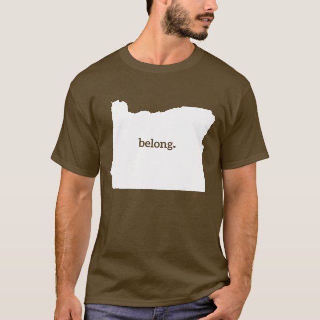 Camiseta Mapa do Estado Belong do Heart Oregon (Frente)