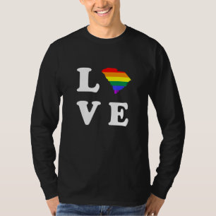 Camiseta Mapa do Estado da Carolina do Sul Lgbt Lésbica Dir