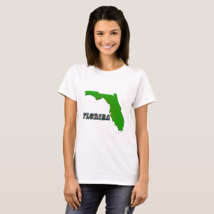 Camiseta Mapa do Estado da Flórida e Mapas de Texto