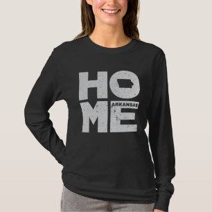 Camiseta Mapa do Estado de Arkansas EUA Casa Amor Família M