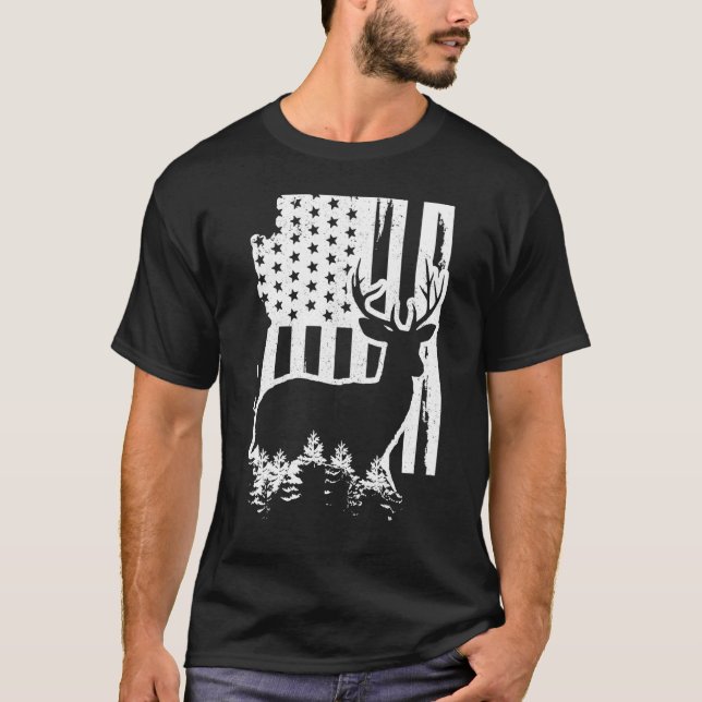 Camiseta Mapa do Estado de Caça à Elk arizona - Patrio Amer (Frente)