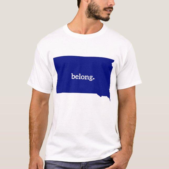 Camiseta Mapa do Estado de Dakota do Sul Belong (Frente)