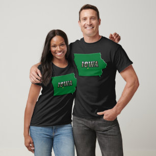 Camiseta Mapa do Estado de Iowa e Texto com Imagem