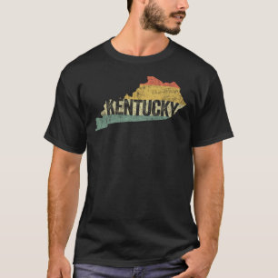 Camiseta Mapa do Estado de Kentucky com Cores de Pôr do Sol