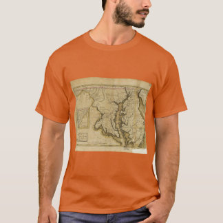 Camiseta Mapa do Estado de Maryland 1795