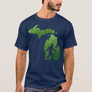 Camiseta Mapa do estado de Michigan - Gift Sasquatch Funny