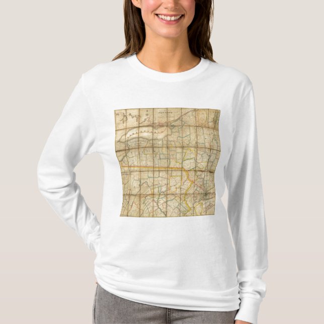 Camiseta Mapa do estado de New York (Frente)