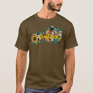 Camiseta Mapa do Estado de Sunflower de Kentucky
