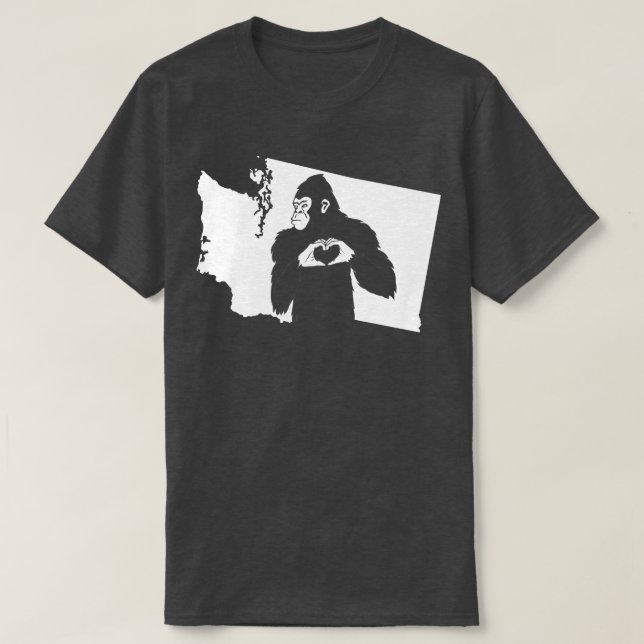 Camiseta Mapa do Estado de Washington (Frente do Design)