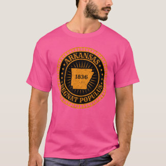Camiseta Mapa do Estado do Arkansas Lema Bandeira Slogan In