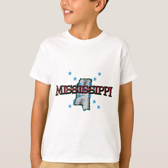 Camiseta Mapa do Estado do Mississippi (Frente)