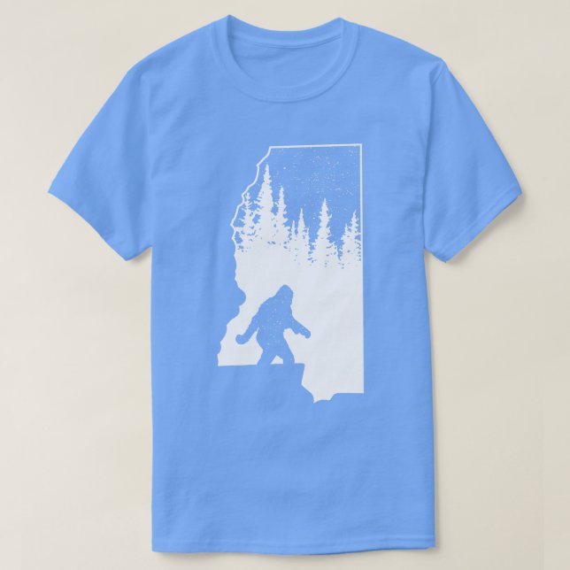 Camiseta Mapa do Estado do Mississippi (Frente do Design)