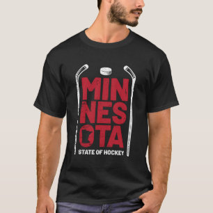 Camiseta Mapa Do Estado Do Mn De Hóquei No Estado De Minnes