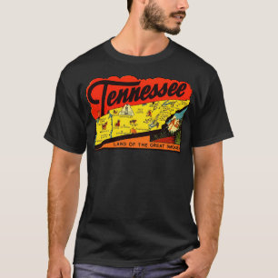 Camiseta Mapa do Estado do Tennessee Tn Decal de Viagem Vin