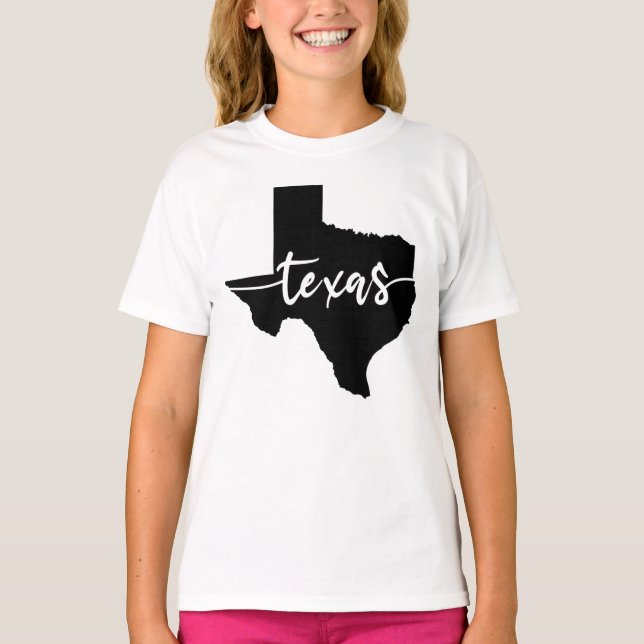 Camiseta Mapa do Estado do Texas EUA (Frente)