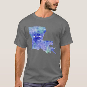 Camiseta mapa do estado dos EUA aquarela azul Baton Rouge L