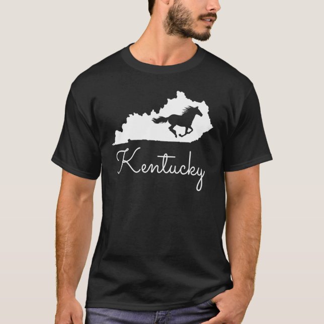 Camiseta Mapa do Estado Equino de Kentucky (Frente)