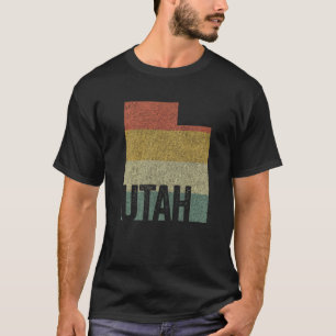 Camiseta Mapa do Estado Retro Vintage Utah com Efeito de Di