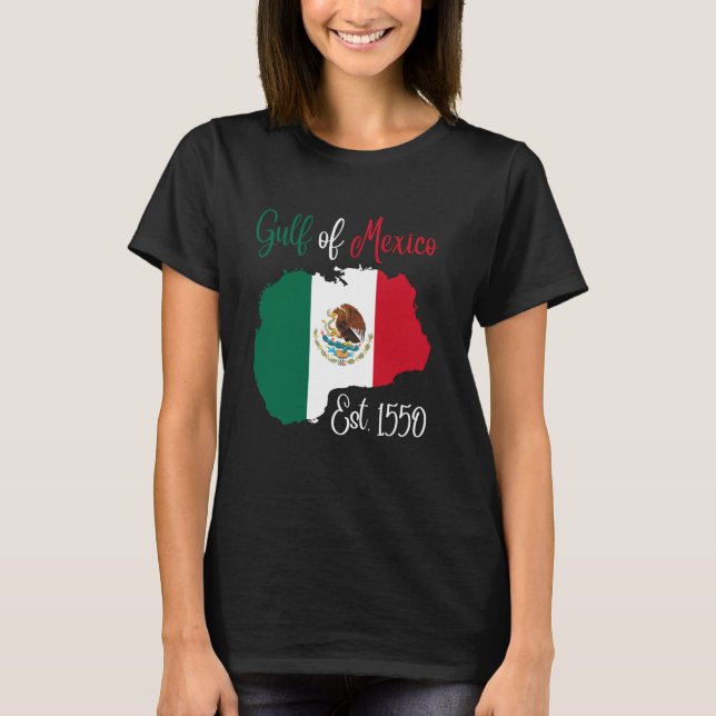 Camiseta Mapa do Golfo do México - Bandeira mexicana no les (Frente)