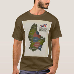Camiseta Mapa do Grão-Ducado do Luxemburgo 1