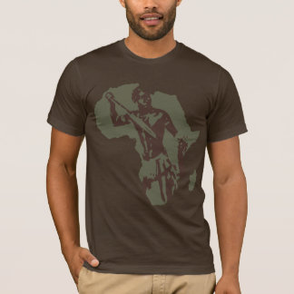 Camiseta Mapa do guerreiro e do afro-americano africanos de