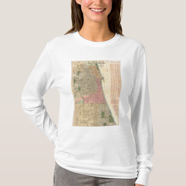 Camiseta Mapa do guia de Blanchard de Chicago (Frente)