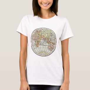 Camiseta Mapa do Hemisfério Oriental Globo Viagem Arte