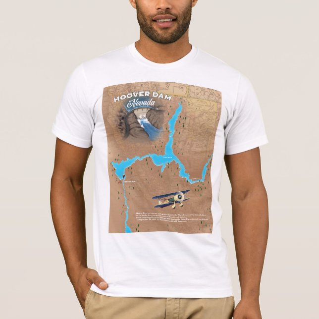 Camiseta Mapa do Hoover Dam Nevada (Frente)