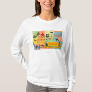 Camiseta Mapa do hotel LocationsCA de Fred Harvey a KS