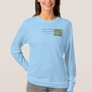 Camiseta Mapa do Império Britânico em todo o mundo em 1850