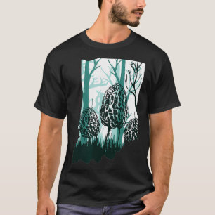 Camiseta Mapa do Indiana Morel Mushroom caçando um Morel em
