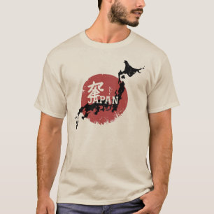 Camiseta Mapa do Japão - Sol Ascensão