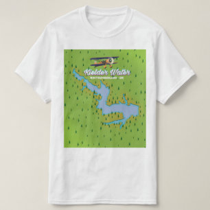 Camiseta Mapa do Kielder Water Northumberland UK