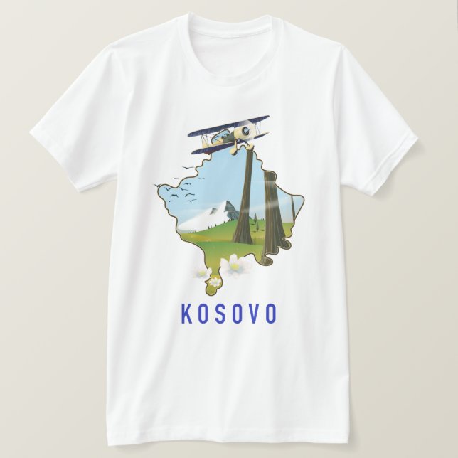 Camiseta Mapa do Kosovo (Frente do Design)