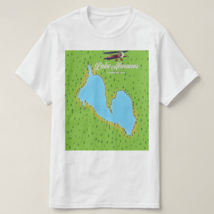 Camiseta Mapa do Lago Almanor California USA