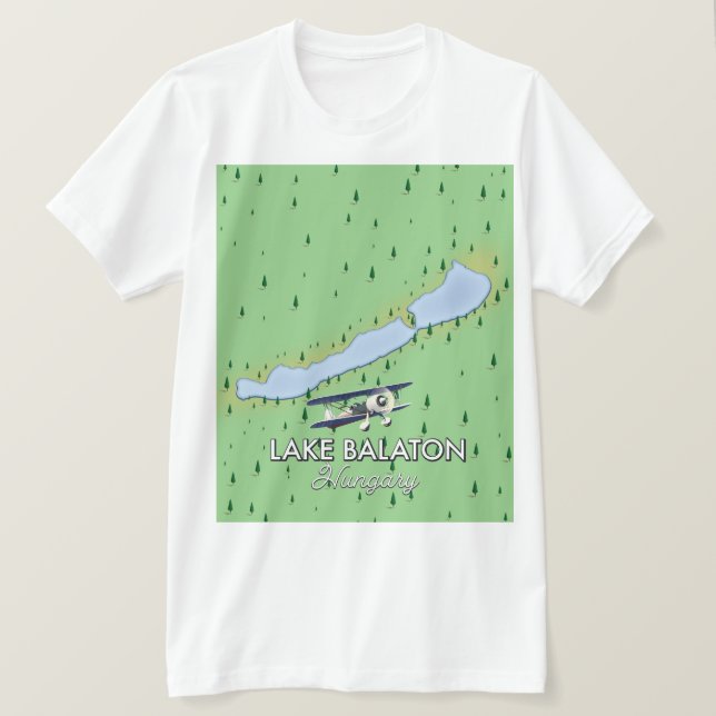 Camiseta Mapa do Lago Balaton na Hungria (Frente do Design)