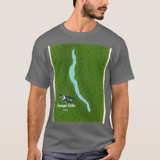 Camiseta Mapa do Lago Cayuga USA