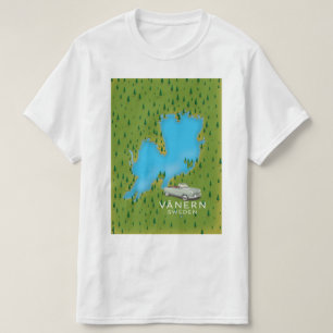 Camiseta Mapa do lago de Suecia de Vänern
