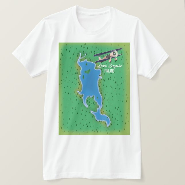 Camiseta Mapa do Lago Engure Finlândia (Frente do Design)