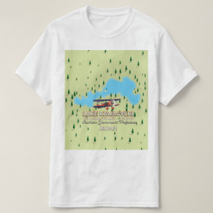 Camiseta Mapa do lago Kawaguchi Fujikawaguchiko & do Minobu