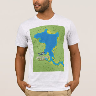 Camiseta Mapa do Lago Krušican Croácia