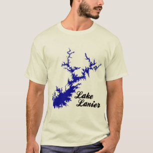 Camiseta Mapa do Lago Lanier Geórgia com Letra