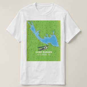 Camiseta Mapa do lago marion sul da carolina