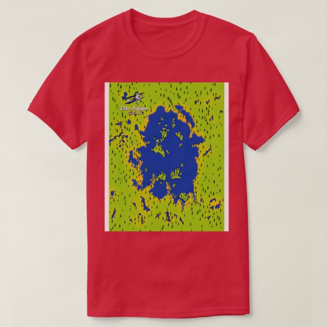 Camiseta mapa do Lago Nipigon (Frente do Design)