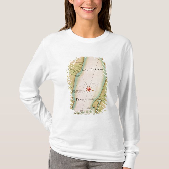 Camiseta Mapa do Lago Ontário (Frente)