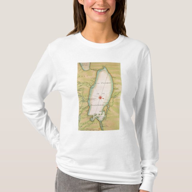 Camiseta Mapa do Lago Ontário (Frente)