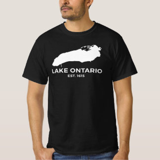Camiseta Mapa do Lago Ontário Grandes Lagos Minimalista Can