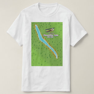 Camiseta mapa do lago Skaneateles em Nova York