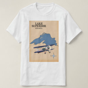 Camiseta Mapa do Lago Superior América do Norte