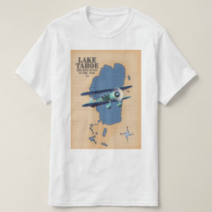 Camiseta Mapa do Lago Tahoe Sierra Nevada California Nevada